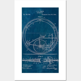 Blueprint Monocycle Patent Posters and Art